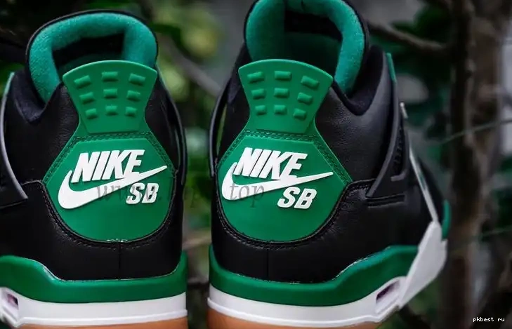RETAIL GOD TO PK Black Jordan 4 Green SHIP SB MATERIALS READY Retro 0511